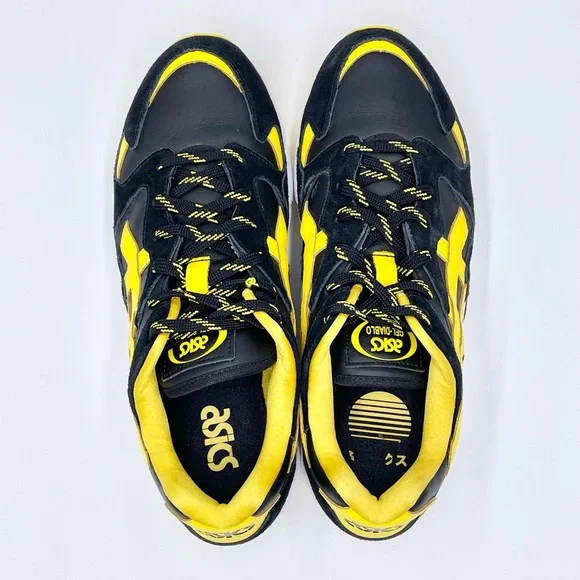 Asics Gel Diablo ‘Welcome To The Dojo’ Sun Logo Yellow Black Sneaker Men’s Sz 10 - Picture 9 of 11